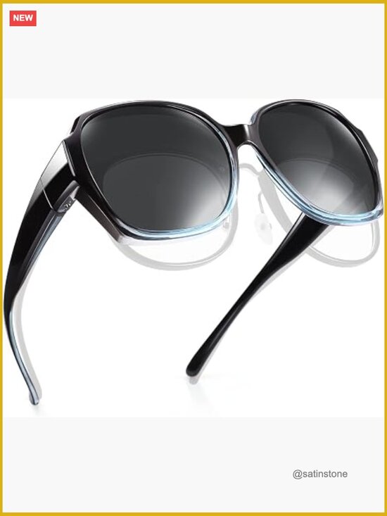 Polarized Fit Over Glasses Sunglasses, Trendy Square Sunglasses UV Protection main image 7